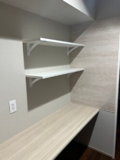 使いやすく、見た目もすっきりしたランドリースペースに