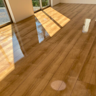 ツヤのある床で、上質な雰囲気に